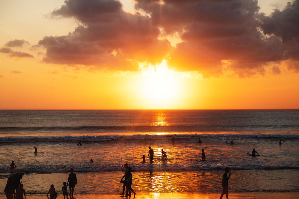 Catching magical sunset of the island of God